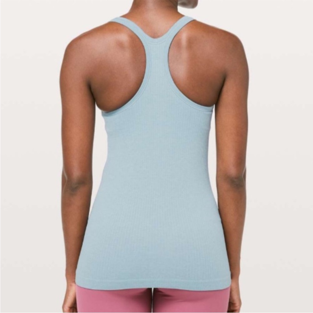 Lululemon Ebb To Street Racerback Tank blue cast size 6 - Picture 2 of 5